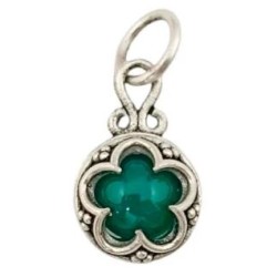 Amuleto Plata Gotland con Aventurina Verde 1,7 x 1,1 cm